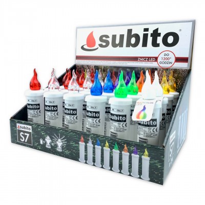 Wkłady do zniczy LED Subito S7 24 sztuki mix