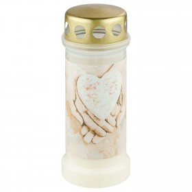 Candle insert with metal lid Bolsius No. 6 Hands 70h 1 piece