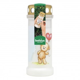 Vložka na sviečku s kovovým vrchnákom Bolsius č.6L Medvedík 70h 1 kus