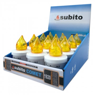 Vložky do LED svíček Subito Comet, 12 kusů, žluté