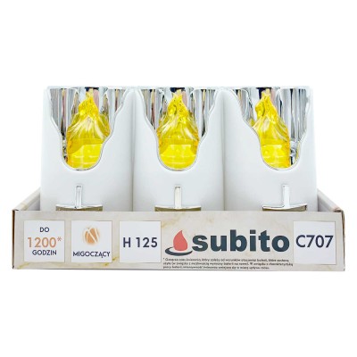 Subito C707 H125 LED vložky do svíček, 6 kusů, stříbrno-žlutá