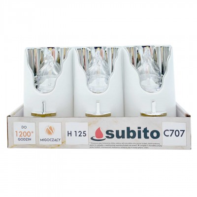 Subito C707 H125 LED vložky do sviečok, 6 kusov, strieborné a biele
