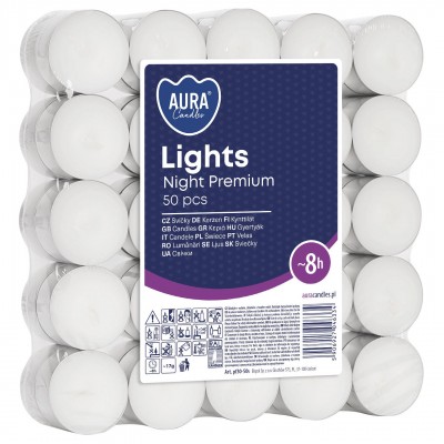 Bispol Aura Night 8h ohřívače svíček 50 kusů
