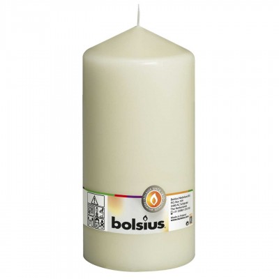 Sviečka stĺpová Bolsius 200/98mm krémová 1 ks.
