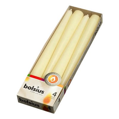 Stolové sviečky Bolsius Szpica 245/24, 4 kusy, krém