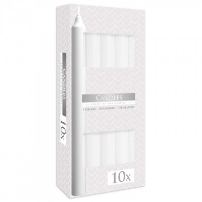 Bispol table candles 235/20 7h 10 pieces white