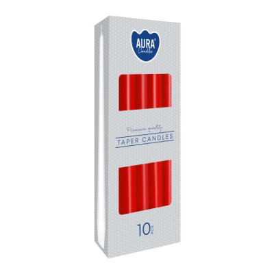 Bispol Candles Aura s30-030 7h 10 pieces, red