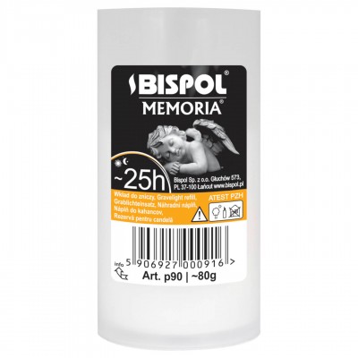 Paraffin candle insert Bispol P90 25h 1 piece
