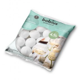 Świece pływające Bolsius BAG 4,5h 20 sztuk białe