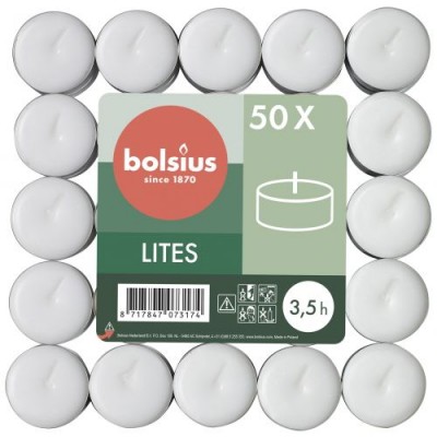 Bolsius Brick svíčky čajové svíčky 38mm 3,5h 50 kusů