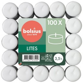 Bolsius Brick candle tealights 38mm 3.5h 100 pieces