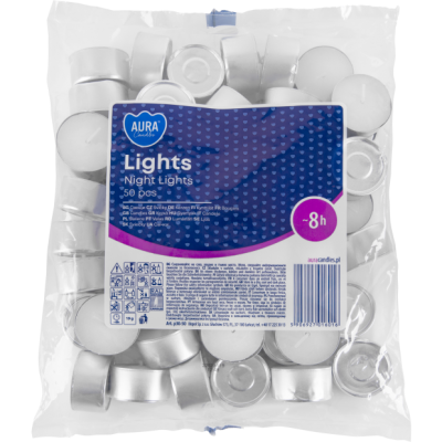 Bispol Night candle tealights, bag 8h, 50 pieces
