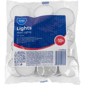Sviečkové čajové sviečky Bispol Maxi, vrecúško 10h, 20 kusov