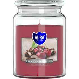 Świeca zapachowa BISPOL Aura snd99-104 (Czekolada & Wiśnia) ~100h