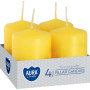Świece pieńkowe walce BISPOL Aura sw40/60-010 (żółte) ~7h 4szt.