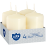 BISPOL Aura pillar candles, cylinders, sw40/60-011 (ecru) ~7h 4 pcs.
