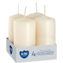 BISPOL Aura pillar candles, cylinders, sw40/80-011 (ecru) ~9h 4 pcs.
