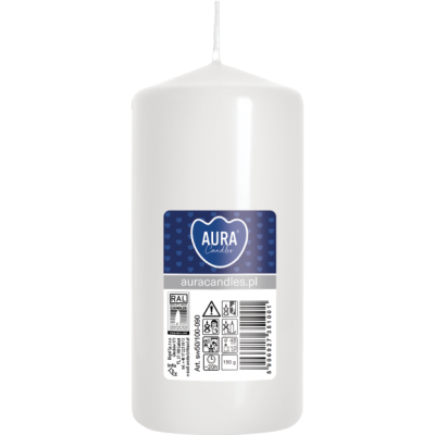 Pillar candle BISPOL Aura sw50/100-090 (white) ~20h
