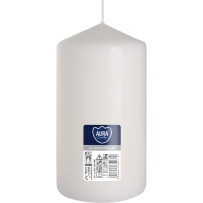Pillar candle BISPOL Aura sw80/150-090 (white) ~66h