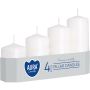 Pillar candles graduated cylinders BISPOL Aura sw50/4-090 (white) 4 pcs.