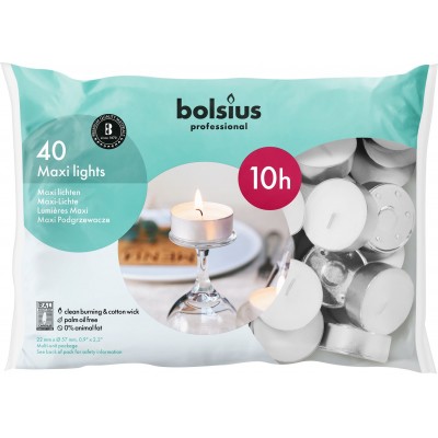 BOLSIUS unscented warmers 57mm 10h 40pcs.