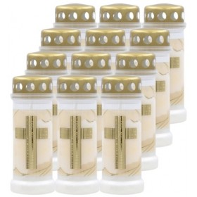 Náhrobní světla plněná plastová BOLSIUS NR 6L Kříž 17cm ~70h 12ks.