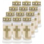 Filled plastic grave lights BOLSIUS NR 6L Cross 17cm ~70h 12pcs.