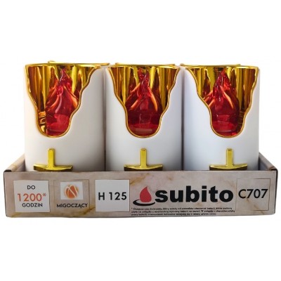 Subito C707 H125 LED candle inserts 6 pieces gold-red