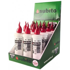 Wkłady LED do zniczy kapliczek SUBITO S7 czerwone 12 sztuk