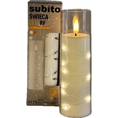 LED svíčka s LED řetězem SUBITO GC711 H175 slonovinová (364)