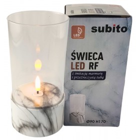 Świeca LED SUBITO C701 H170 marmur (676)