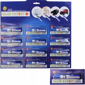 Kyanoakrylátové lepidlo v tube, rýchloschnúce, GLUE EXPERT 3g, blister, 12 kusov