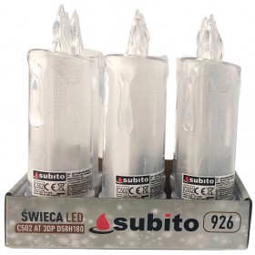 LED třpytivá svíčka SUBITO C502 H180 studená bílá (926) 6 kusů