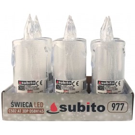 LED trblietavá sviečka SUBITO C502 H145 teplá biela (977) 6 kusov