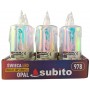 Świeca brokatowa LED SUBITO C502 H145 OPAL biała zimna (978) 6 sztuk