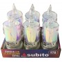 Świeca brokatowa LED SUBITO C502 H145 OPAL biała zimna (978) 6 sztuk
