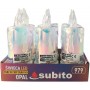 Świeca brokatowa LED SUBITO C502 H145 OPAL biała ciepła (979) 6 sztuk