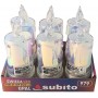 Świeca brokatowa LED SUBITO C502 H145 OPAL biała ciepła (979) 6 sztuk