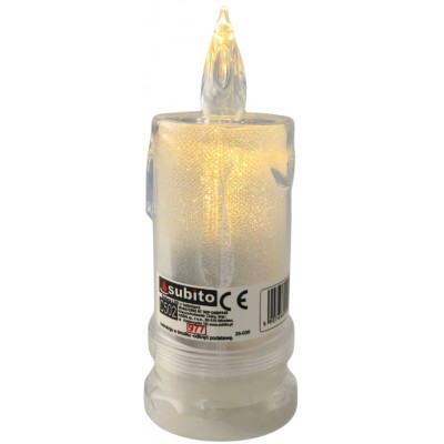 Świeca brokatowa LED SUBITO C502 H145 biała ciepła (977) 1 sztuka