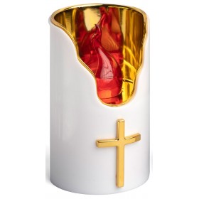 Wkład LED do zniczy kapliczek SUBITO C707 H125 złoty/czerwony 1 sztuka