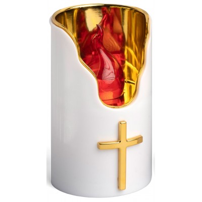 LED insert for SUBITO C707 H125 chapel candles gold/red 1 piece