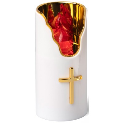 LED insert for SUBITO C707 H150 chapel candles gold/red 1 piece