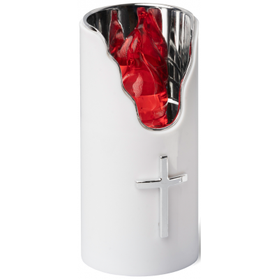 LED vložka pro svíčky SUBITO C707 H150 stříbrná/červená 1 kus