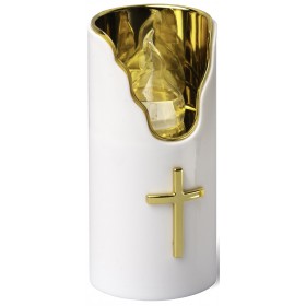 Wkład LED do zniczy kapliczek SUBITO C707 H150 złoty/biały 1 sztuka