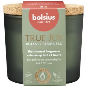 Vonná sviečka v skle s korkom BOLSIUS True Joy Botanic Freshness ~21h
