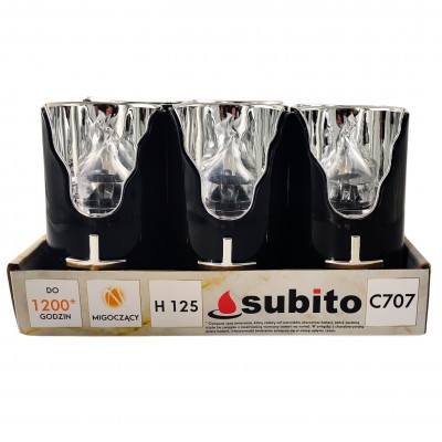 Subito C707 H125 LED candle inserts 6 pieces black silver white (593)