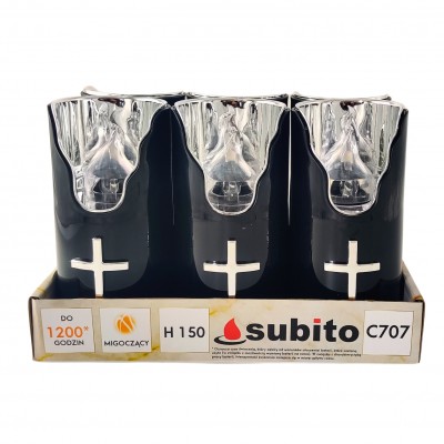 Subito C707 H150 LED candle inserts 6 pieces black silver white (489)
