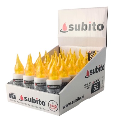 Wkłady do zniczy LED Subito S2 24 sztuk żółte