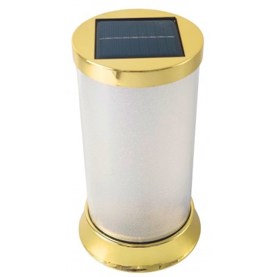 Znicz solarny LED SUBITO (S085) złoty/biały zimny 16 cm