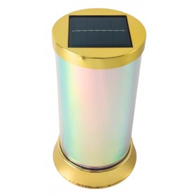 Znicz solarny LED SUBITO (S089) OPAL złoty/biały ciepły 16 cm